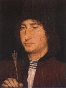 Portratt of Monday with arrow Hans Memling